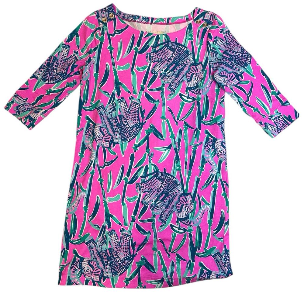 Lilly Pulitzer Girls 10 Sophie Dress Mandevilla Pink Extra Lucky Cotton